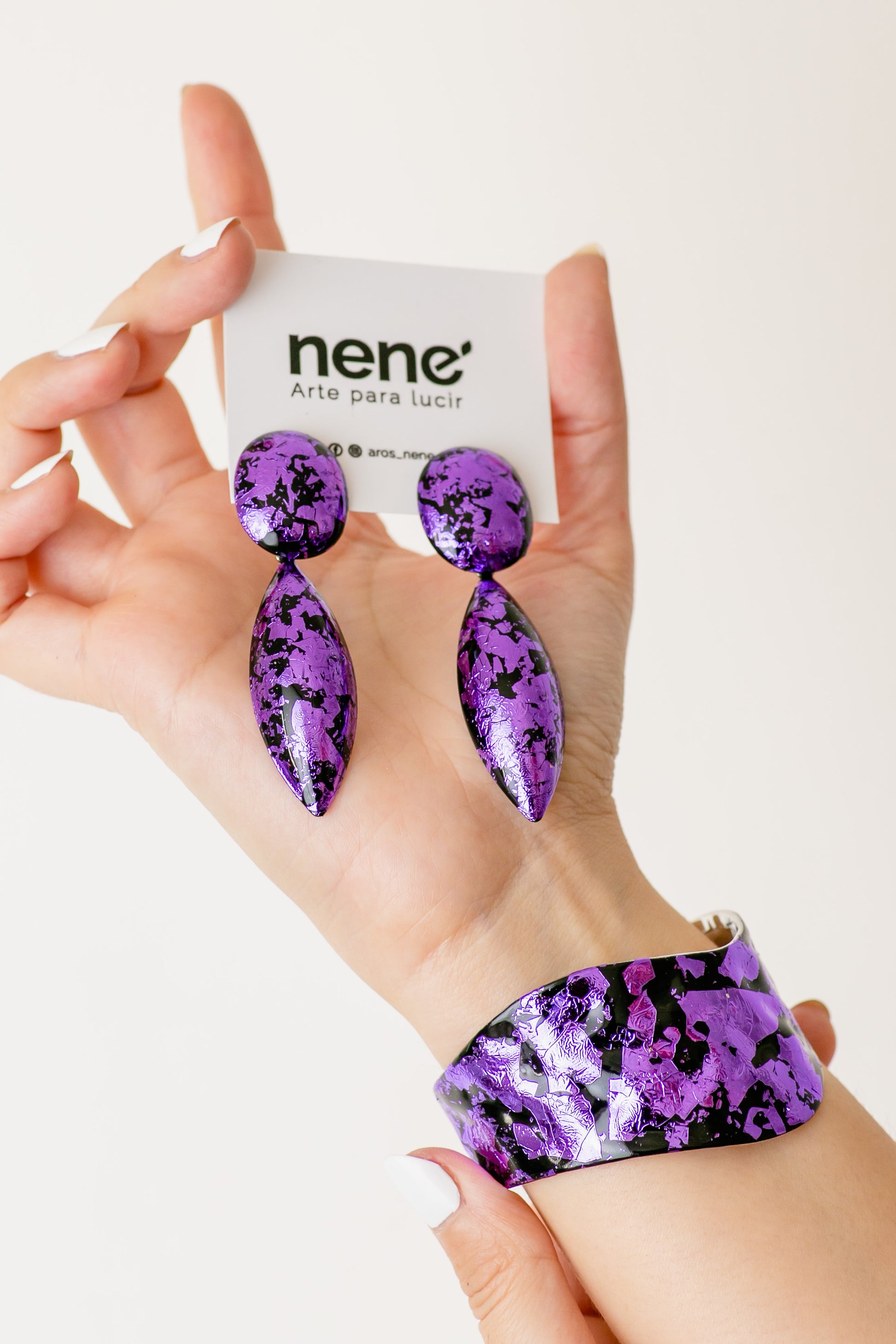 Conjunto Nené negro con violeta metalizado
