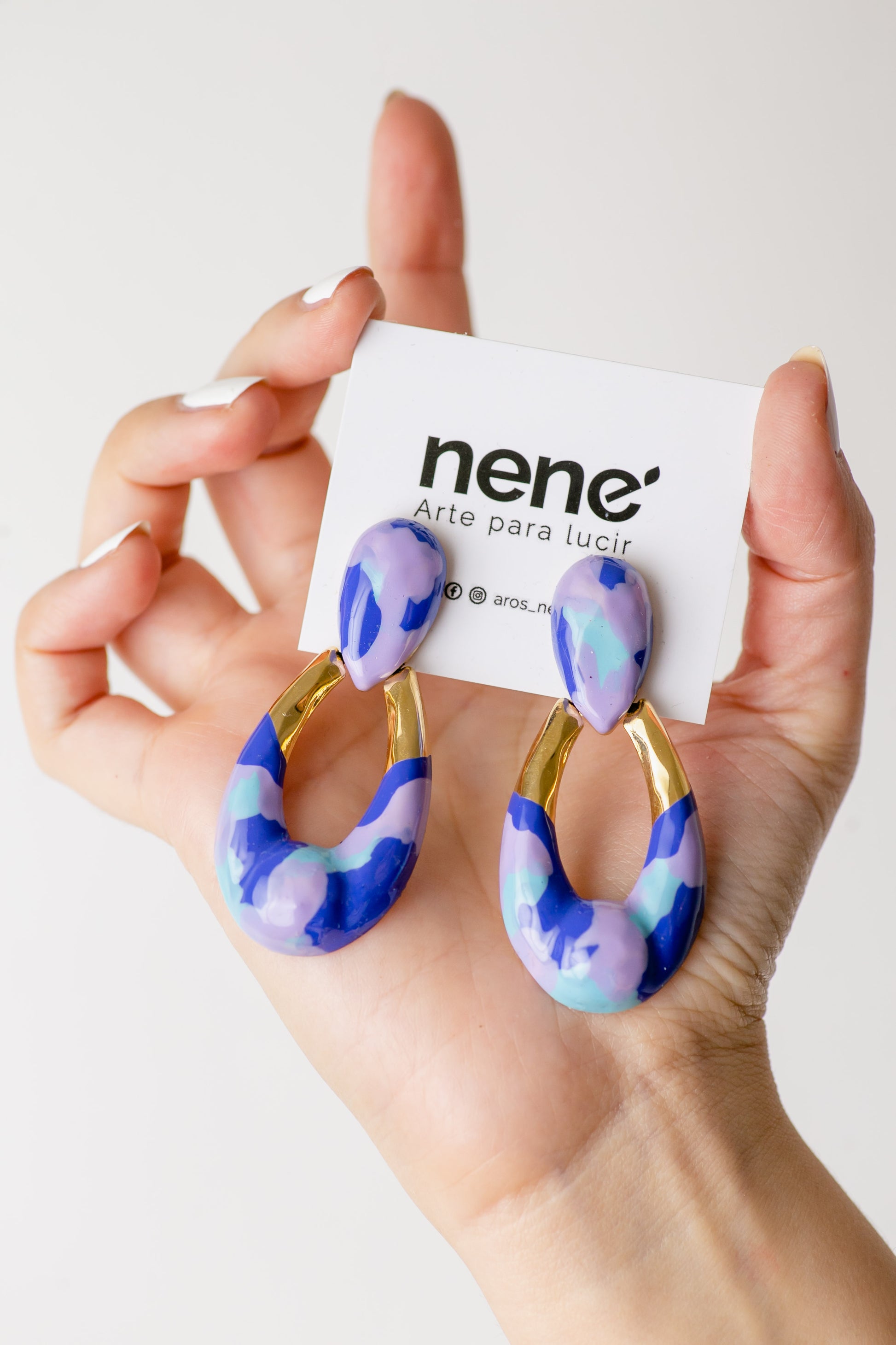 Nené clips dorados gama de lilas y azules