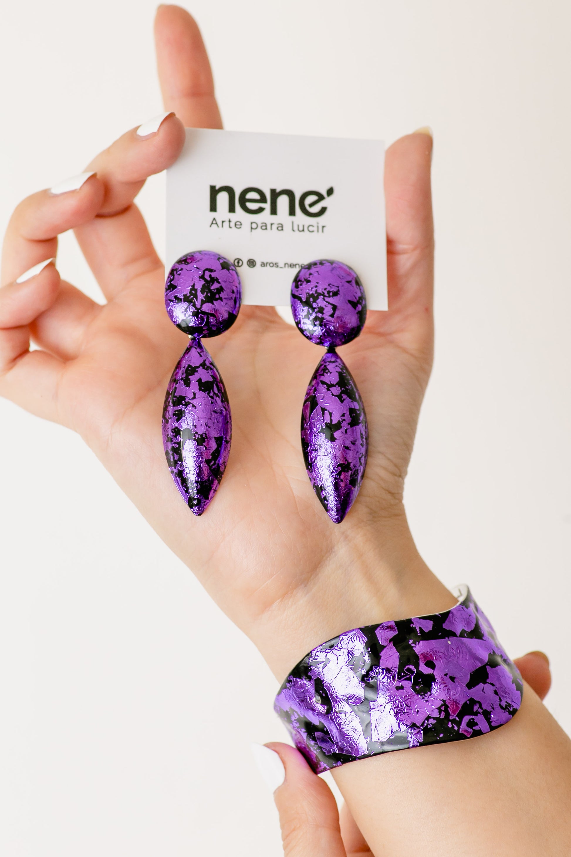 Conjunto Nené negro con violeta metalizado